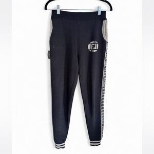 Fendi Black and Tan Knit Joggers